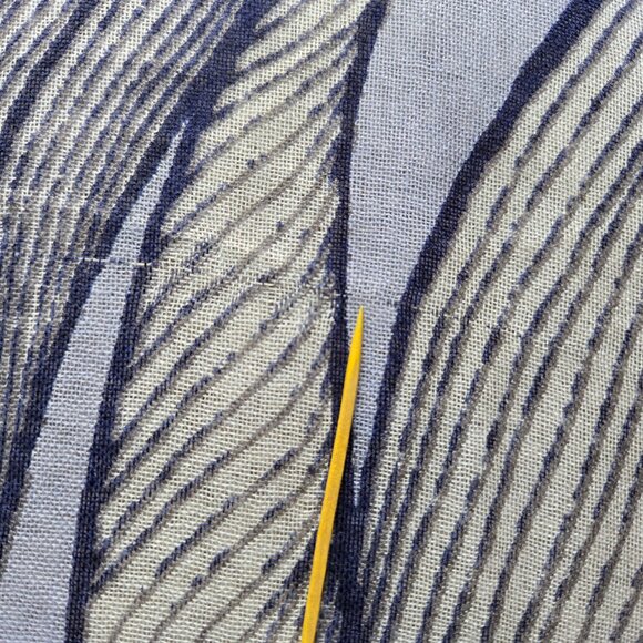 Kinross Silk Cashmere Scarf Blue Leaves - Picture 11 of 15